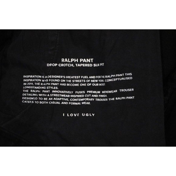 I Love Ugly ILU Mens Size Medium Ralph Pants Jean Black Drop Crotch Tapered - Picture 7 of 11